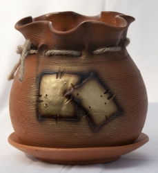 Květináč v podobě rozevřeného pytle - velký